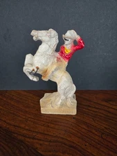 VTG Lone Ranger with horse Silver chalkware-1938 -Toothbrush holder stand-up