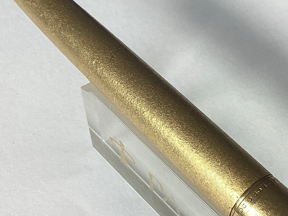 Très rare stylo plume Waterman CF plaqué or habillage givré - Photo 4/4