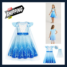 Girls Princess Dress with Cape Halloween Cosplay Costume for Party, Christmas