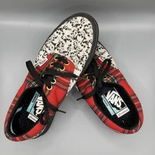 Vans Customs ComfyCush Old Skool Plaid and Skulls Shoe Size w9 m7.5