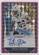 2015 Panini Prizm Rookie Signatures Violet Mosaic /50 Titus Davis Auto 0b5