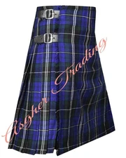 Clan Davies of Wales Tartan Kilt, Traditional Scottish 8-Yard Highland Kilt