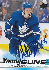 Signed Ilya Mikheyev 2019/20 UD Young Guns Toronto Maple Leafs Rookie Card