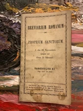 Breviarium Romanum Proprium Sanctorum Fasciculus XI Dal 29 Novembre al 31 Genn
