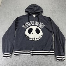 Disney Store Hoodie Mens M Gray Jack Skellington Zip Up Nightmare Before Xmas