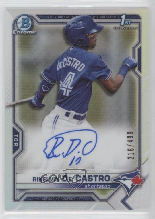 2021 Bowman Chrome Prospect Refractor /499 Rikelvin De Castro #CPA-RDCA Auto ni4