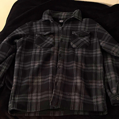 Original Deluxe Supply Men's Plaid Shacket Jacket Gray/Black Button Pockets M