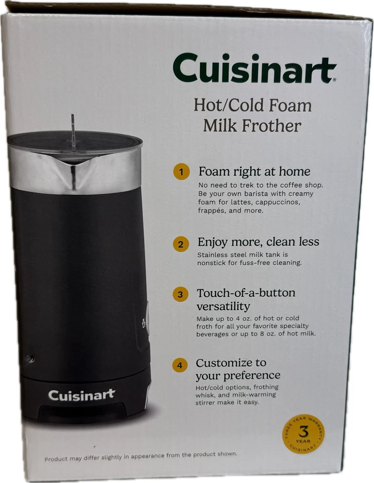 Espumador de leite Cuisinart FR-16 quente/frio interior de aço inoxidável (novo na caixa) - Imagem 4 de 4