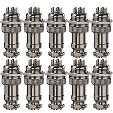 Aviation Plug 6-Pin 16mm Metal Male Female Panel Connector GX16-6Pack of 10