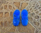 VINTAGE BARBIE DOLL MOD T-STRAP SHOES TRANSLUCENT BLUE NAVY NICE JAPAN