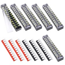 12pcs 600V 15A 12 Position Double Row Screw Terminal Strip and 400V 10A 12 Po...