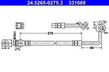 ATE BREMSSCHLAUCH HINTEN LINKS passend für MAZDA MX-5 | 24.5265-0275.3