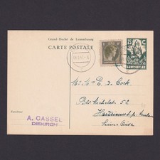 LUXEMBOURG 1946, Pre-stamped postcard from Diekirch