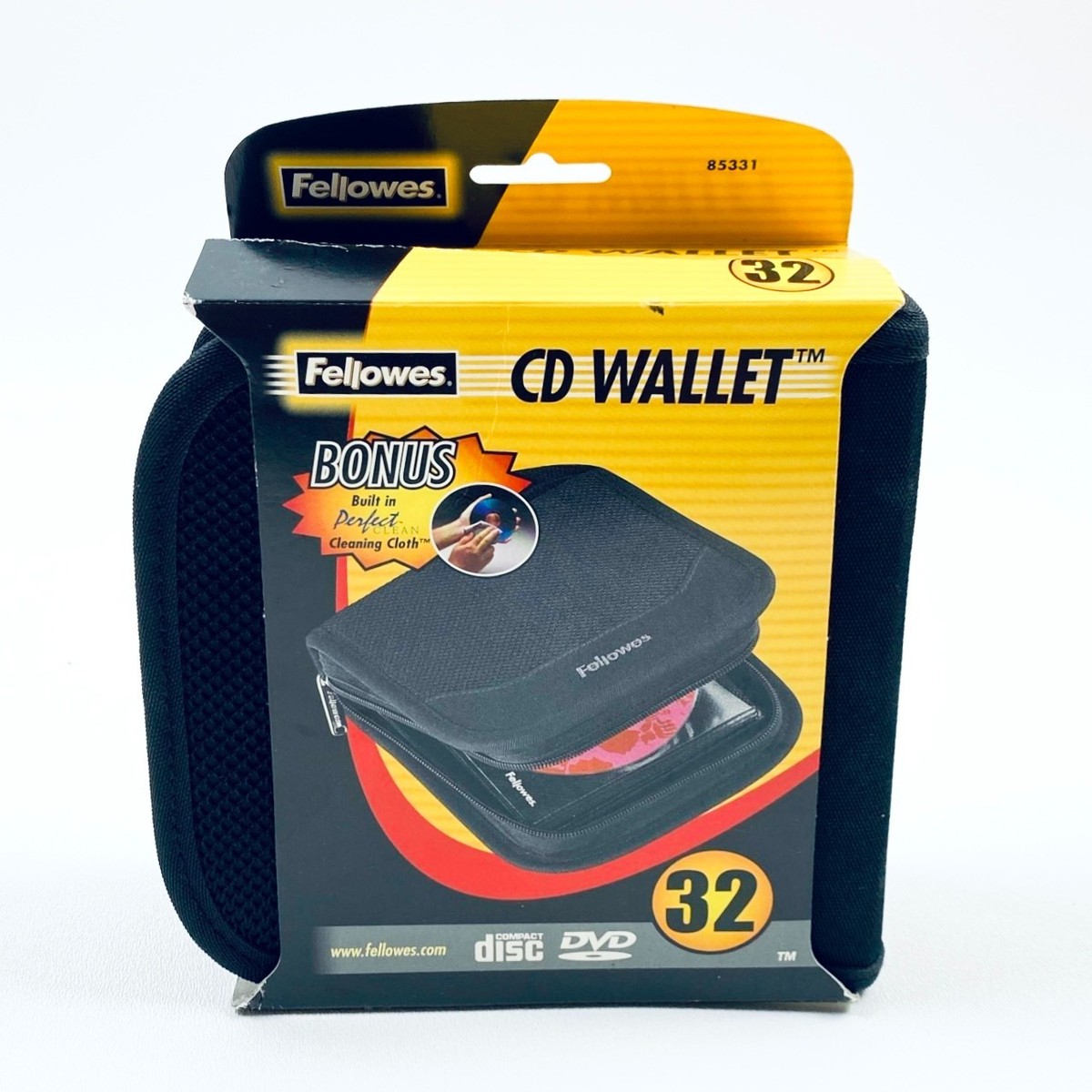 Fellowes CD/DVD Wallet 32 Disc Black Storage Case 85331 BRAND NEW