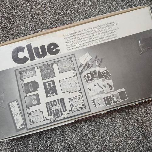 1972 Vintage Clue Board Game Parker Brothers Missing Rope | eBay
