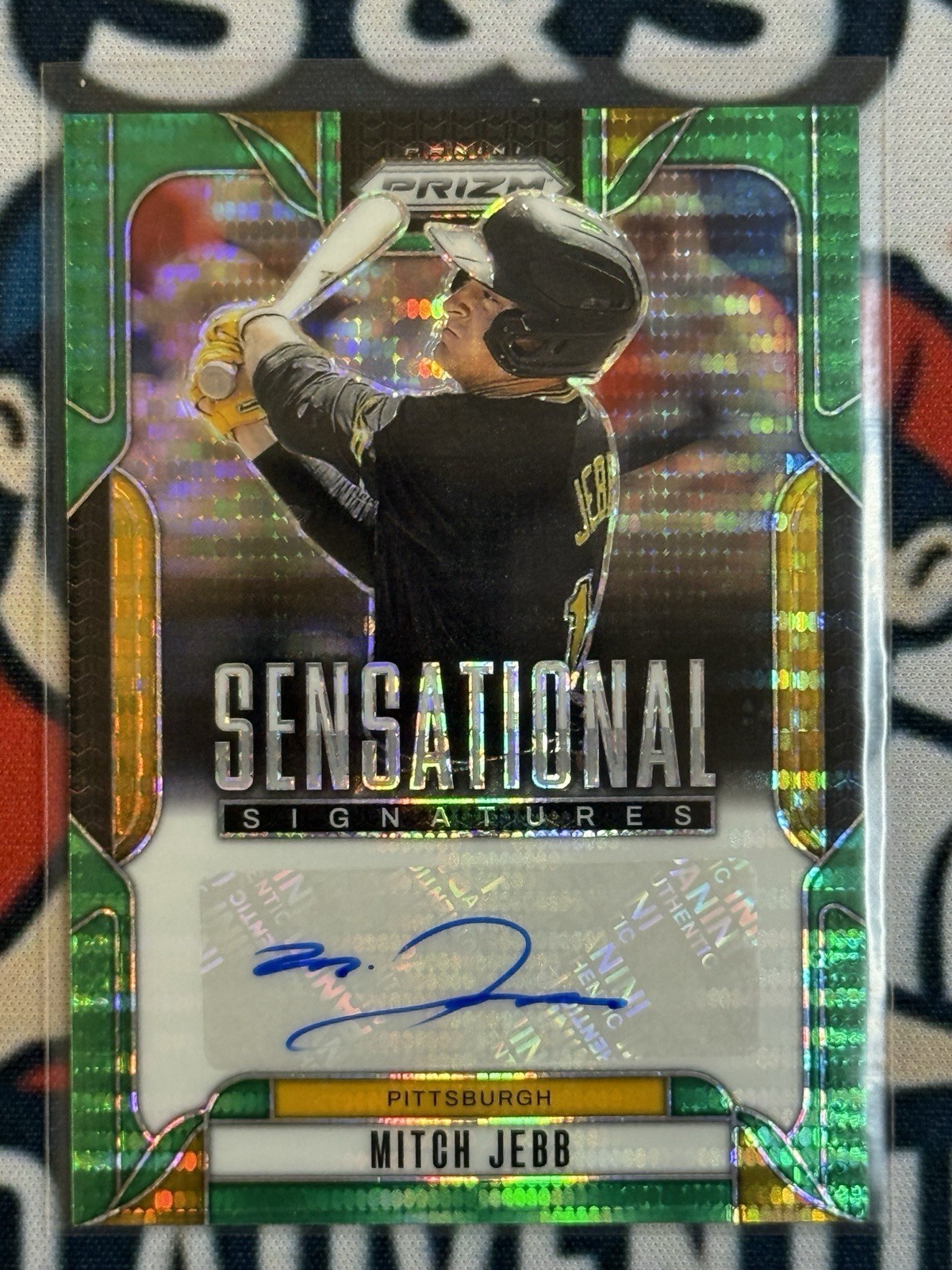 Mitch Jebb - 2025 Panini Prizm Sensational Signatures Green Pulsar Prizm /25
