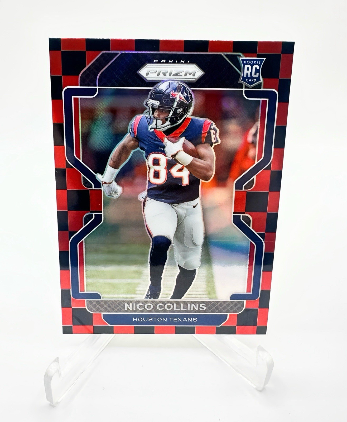 2021 Prizm - Rookie #360 Nico Collins (RC) Red And Black Checkerboard