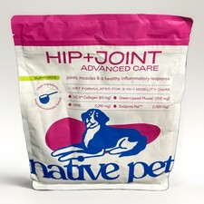 Native Pet Hip and Joint Supplement Dogs - Powder 120 Servings, Advanced Care