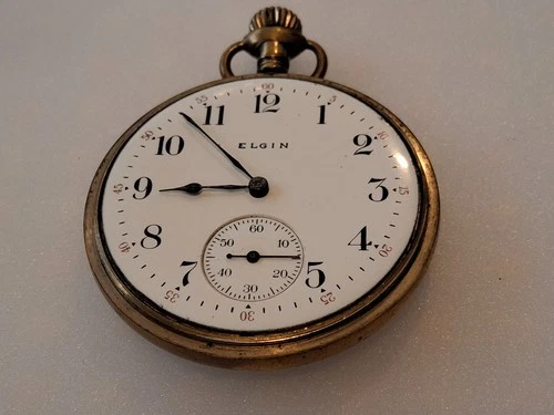 VTG ANTIQUE ELGIN POCKET WATCH GOLD FILLED FOR PARTS REPAIR AND RESTORATION #2