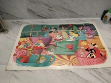 Vintage 1964 Disneyland Original Restaurant Place Mat Alice In Wonderland Used