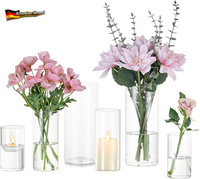 Glasvasen Set Zylinder FüR Blumen Dekoration Hochzeit TischmittelstüCk KüChe