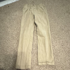 Wonder Nation Boys Khaki Pants Beige Pull-On Cotton Elastic Waist Pockets