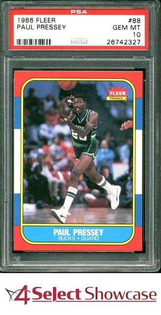 1986 FLEER #88 PAUL PRESSEY RC BUCKS PSA 10 SET BREAK