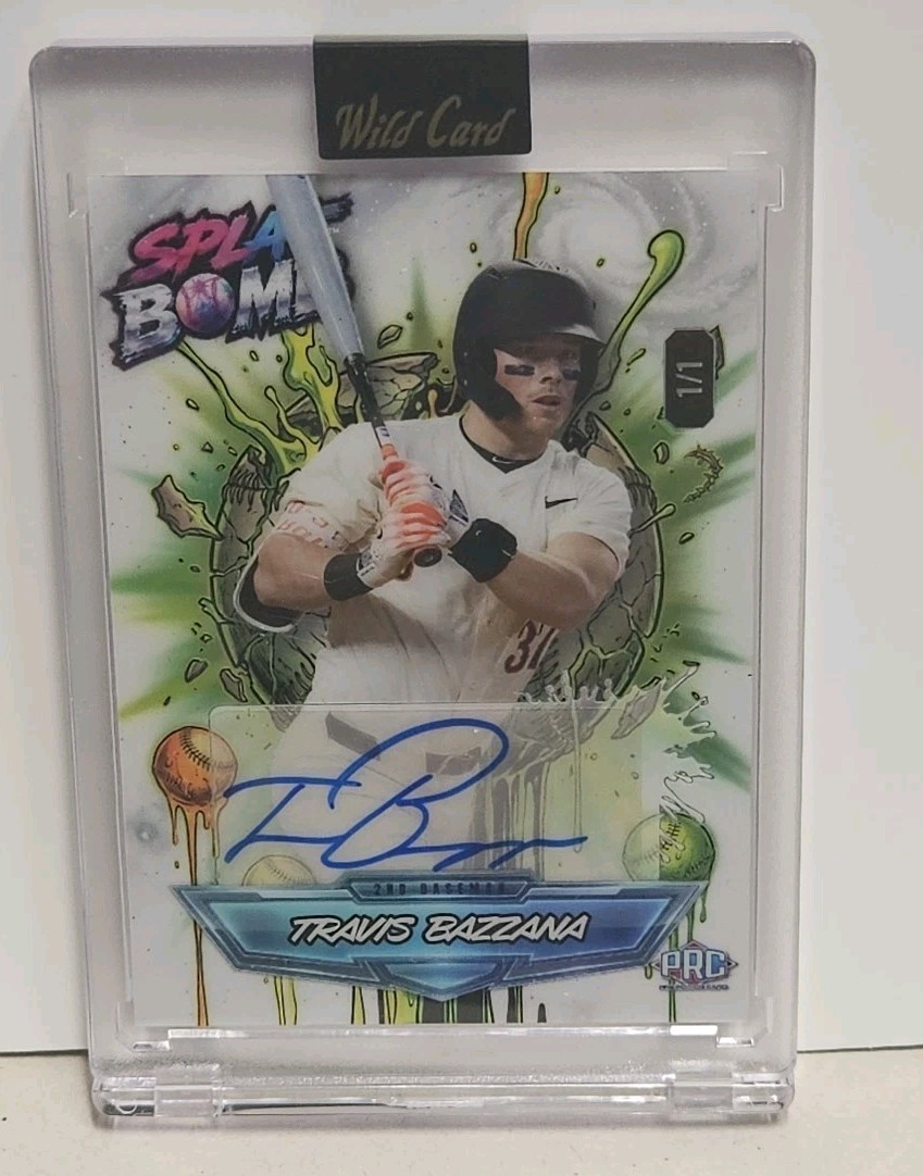 1/1 Travis Bazzana AUTO Splat Bomb 2026 Wild Card Summer Splat Baseball view 1