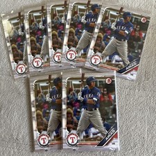15 DIOSBEL ARIAS RC lot 2019 Bowman Draft Paper Base Rangers