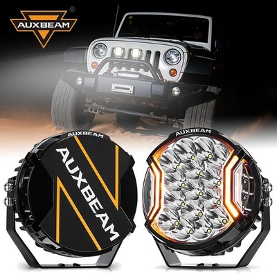 2x AUXBEAM 7'' 226W 26800LM LED Pods Lights Work White Spotlights Covers for Jeep