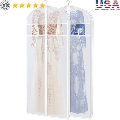 Durable PEVA Garment Bag W/ Strong Zipper Long Dresses Gowns Organizer New