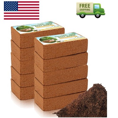 Pack of 10 Organic Coco Coir Bricks- 100% Natural Compressed Coco Peat Brick ...