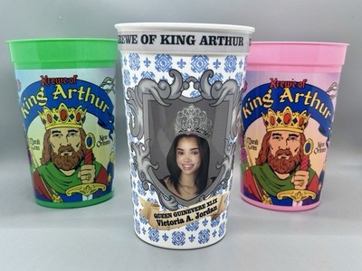 3 King Arthur Krewe Parade Cups ~ Mardi Gras New Orleans 2026 Pink Green Royalty