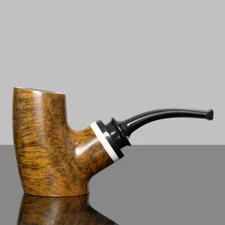 MUXIANG Briar Poker Tobacco Pipe Handmade Wooden Sitter Pipe Smooth Volcano Pipe