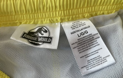Jurassic World Boys Green Swim Trunk Shorts Dinosaur Park Trex Blue Sz L EUC - Picture 3 of 3