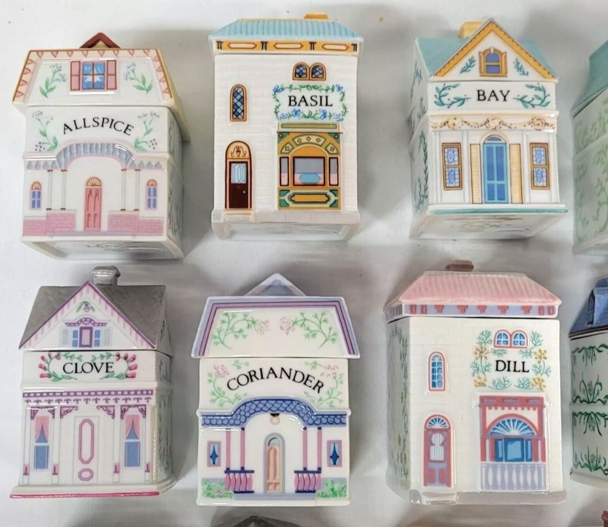 Vintage 1989 LENOX SPICE VILLAGE Complete Set Of 24, Used as