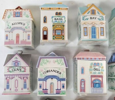 Vintage 1989 LENOX SPICE VILLAGE Complete Set Of 24, Used as