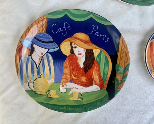 Sango CAFE PARIS set 3 Oval Dinner and Salad Plates 11 5/8” Art Deco - Picture 10 of 14