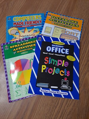Lot of 4 Teacher Created Resources Computer Lesson Books TCR 3847 3469 3874 3439