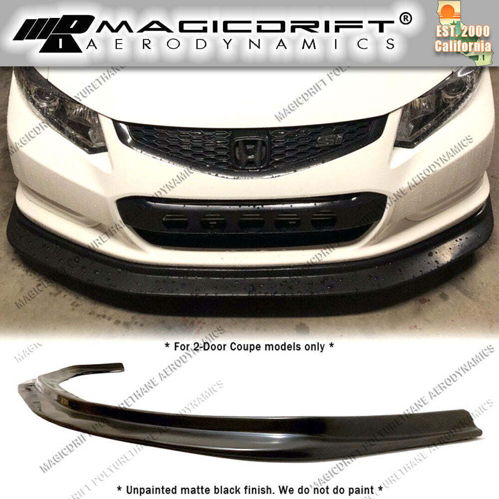 For 12-13 Honda Civic 2Dr Coupe MDA Style Front Bumper Lip Chin Splitter Kit