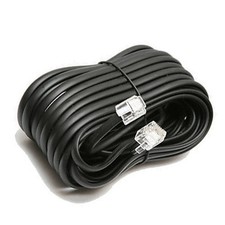 18' ft Telephone Extension Cord Black Phone Cable Wire Line W/ Connectors