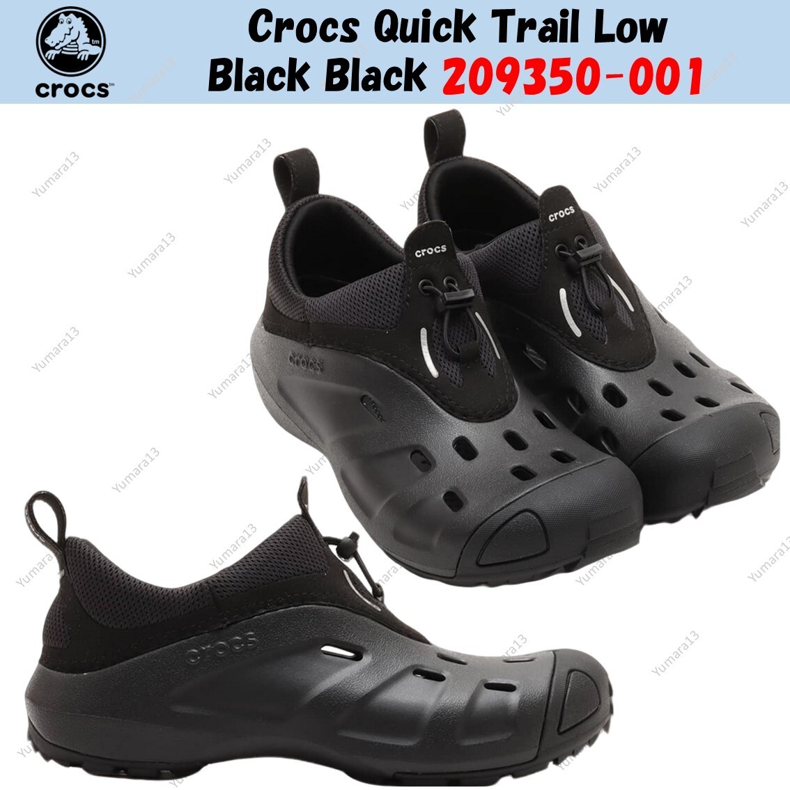 【関税込み】Crocs ブラック Quick Trail Low スリッポン Crocs Quick Trail Low Black Black 209350-001 Unisex Size | eBay