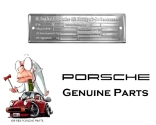 Porsche Chassis ID Plate, 911 912 914 (69-89) Genuine Porsche 91170110111