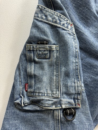 Vintage Body Machine Jean Shorts Baggy Cargo Mens 34 Blue Retro Grunge Jorts - Picture 2 of 9