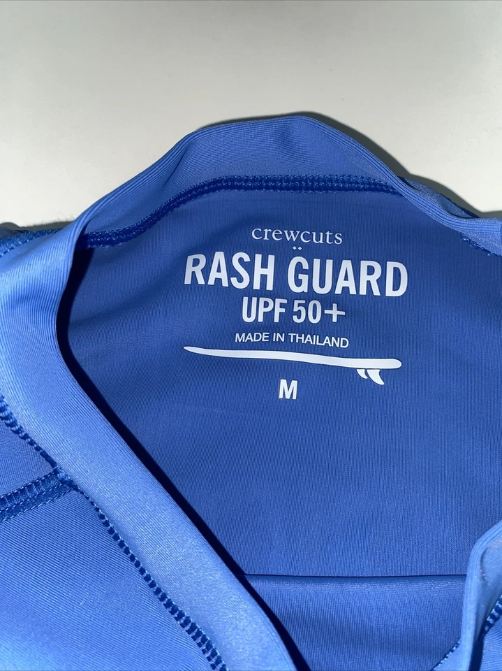 J. Crewcuts Crew Blue 短袖 Rash Guard UPF 50+ 游泳衬衫 M 码全新 — 第 2/4 张图片
