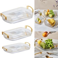 3Pcs Rectangle Serving Tray Fruit Snack Tea Cup Tray w/Handle Dining Party Tray