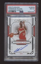 2022-23 Panini Flawless Dominique Wilkins Legendary Scripts /25 Auto Hawks PSA 8