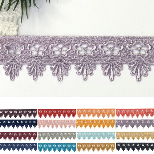 Unotrim 1-3/4" 16 coors Rayon Floral Venice Lace Trim DIY Sewing Notions by Yard - Picture 16 of 19