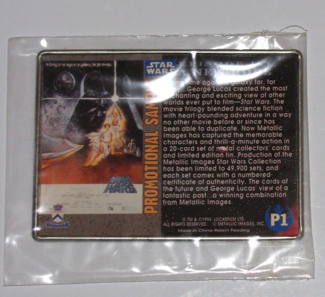 Vintage Star Wars Metallic Images Trading Cards, Series 1, Promotional