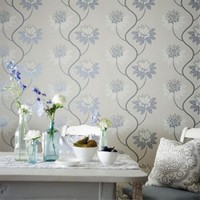 Harlequin Purity Eloise Wallpaper - Colour Powder Blue/harbour Grey 111191 Harlequin Purity Eloise Wallpaper - Colour Powder Blue/harbour Grey 111191
